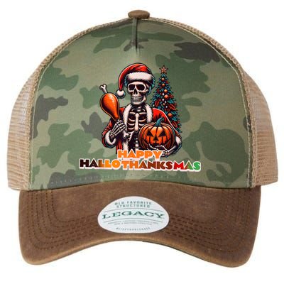 Hallothanksmas 2024 Halloween Merry Christmas Thanksgiving Legacy Tie Dye Trucker Hat