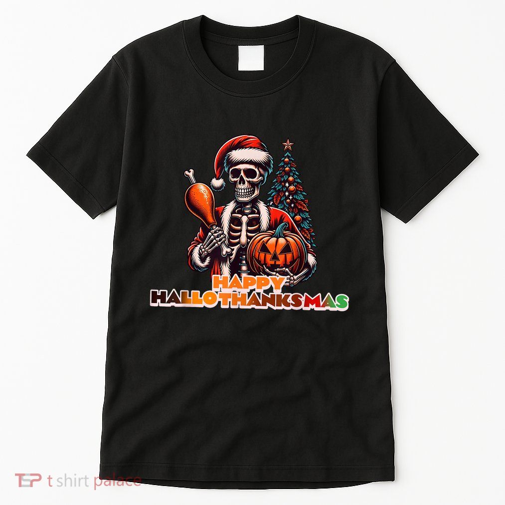 Hallothanksmas 2024 Halloween Merry Christmas Thanksgiving Tall T-Shirt