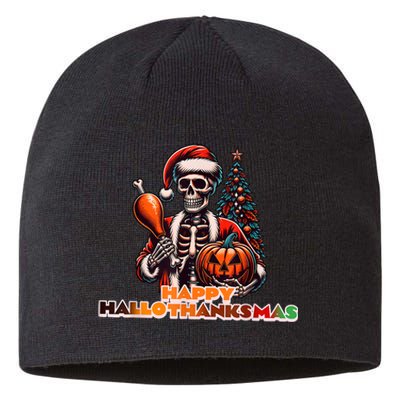 Hallothanksmas 2024 Halloween Merry Christmas Thanksgiving Sustainable Beanie