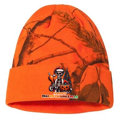 Hallothanksmas 2024 Halloween Merry Christmas Thanksgiving Kati Licensed 12" Camo Beanie