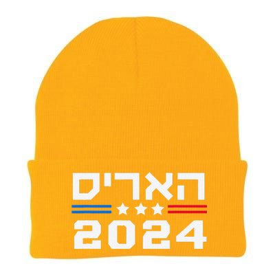 Harris 2024 Hebrew Campaign Jewish Vote For Kamala Harris Knit Cap Winter Beanie