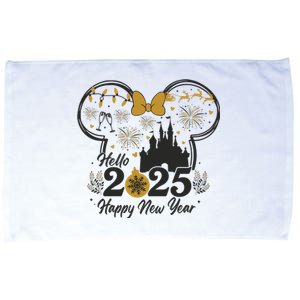 Hello 2025 Happy New Year Magical Castle Microfiber Hand Towel