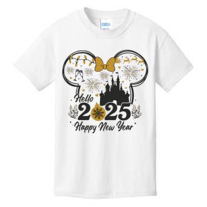 Hello 2025 Happy New Year Magical Castle Kids T-Shirt