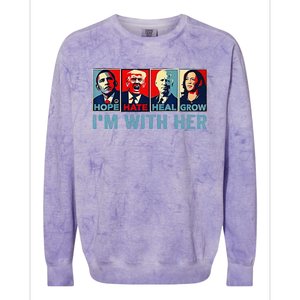 Harris 2024 IM With Her Kamala Harris Vote President Colorblast Crewneck Sweatshirt