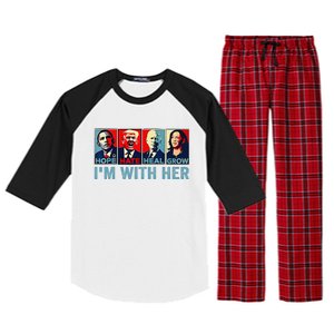 Harris 2024 IM With Her Kamala Harris Vote President Raglan Sleeve Pajama Set