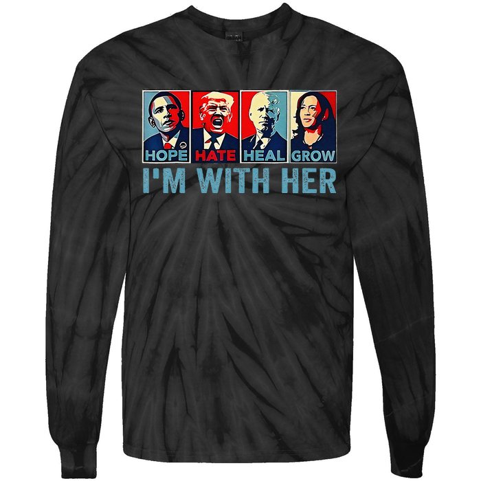 Harris 2024 IM With Her Kamala Harris Vote President Tie-Dye Long Sleeve Shirt