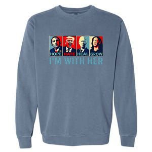 Harris 2024 IM With Her Kamala Harris Vote President Garment-Dyed Sweatshirt