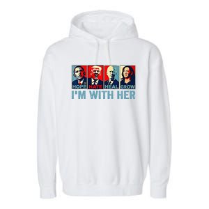 Harris 2024 IM With Her Kamala Harris Vote President Garment-Dyed Fleece Hoodie