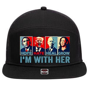 Harris 2024 IM With Her Kamala Harris Vote President 7 Panel Mesh Trucker Snapback Hat