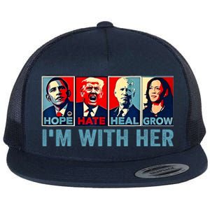 Harris 2024 IM With Her Kamala Harris Vote President Flat Bill Trucker Hat