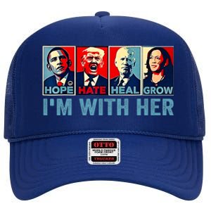 Harris 2024 IM With Her Kamala Harris Vote President High Crown Mesh Back Trucker Hat