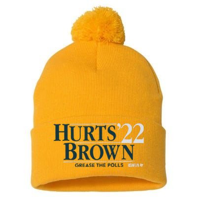 Hurtsbrown ’22 Jalen Hurts Pom Pom 12in Knit Beanie