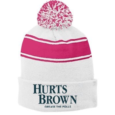 Hurtsbrown ’22 Jalen Hurts Stripe Pom Pom Beanie