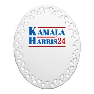 Harris 2024 Kamala Harris 2024 Elections American Flag Ceramic Oval Ornament