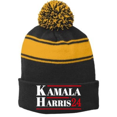 Harris 2024 Kamala Harris 2024 Elections American Flag Stripe Pom Pom Beanie