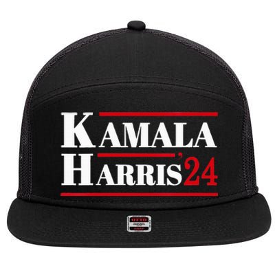 Harris 2024 Kamala Harris 2024 Elections American Flag 7 Panel Mesh Trucker Snapback Hat