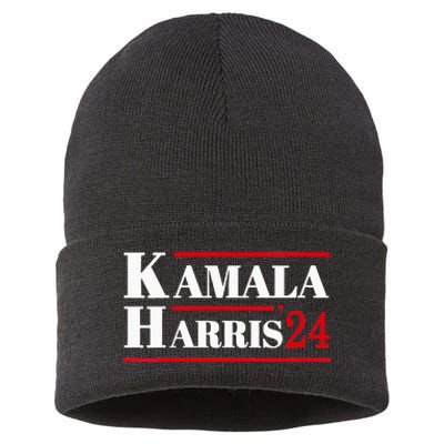 Harris 2024 Kamala Harris 2024 Elections American Flag Sustainable Knit Beanie