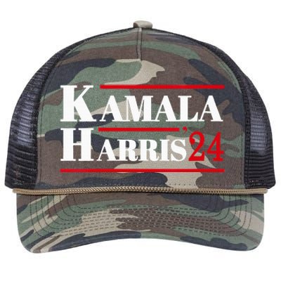 Harris 2024 Kamala Harris 2024 Elections American Flag Retro Rope Trucker Hat Cap