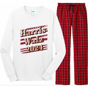 Harriswalz 2024 Kamala Harris And Tim Walz Supporters Long Sleeve Pajama Set