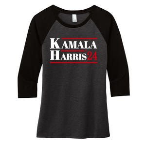 Harris 2024 Kamala Harris 2024 Elections American Flag Women's Tri-Blend 3/4-Sleeve Raglan Shirt