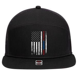 Harris 2024 Kamala Harris 2024 Elections American Flag 7 Panel Mesh Trucker Snapback Hat