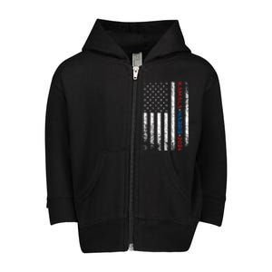 Harris 2024 Kamala Harris 2024 Elections American Flag Toddler Zip Fleece Hoodie