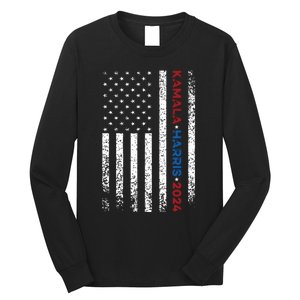 Harris 2024 Kamala Harris 2024 Elections American Flag Long Sleeve Shirt