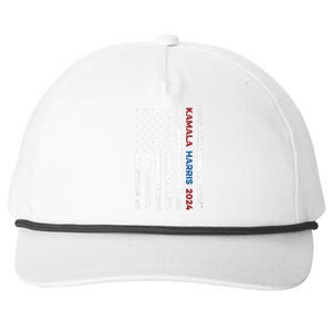 Harris 2024 Kamala Harris 2024 Elections American Flag Snapback Five-Panel Rope Hat