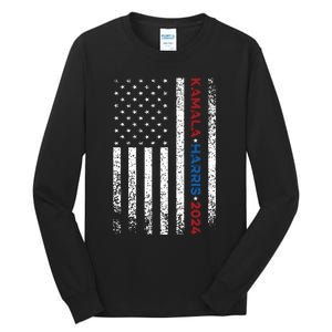 Harris 2024 Kamala Harris 2024 Elections American Flag Tall Long Sleeve T-Shirt