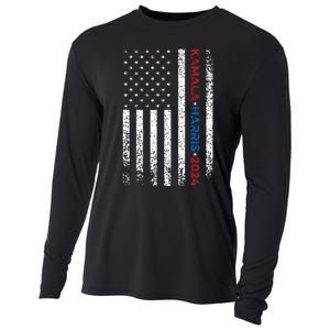 Harris 2024 Kamala Harris 2024 Elections American Flag Cooling Performance Long Sleeve Crew