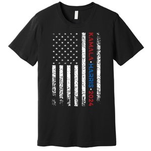 Harris 2024 Kamala Harris 2024 Elections American Flag Premium T-Shirt