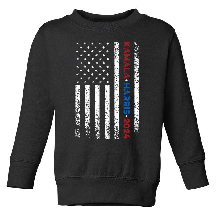 Harris 2024 Kamala Harris 2024 Elections American Flag Toddler Sweatshirt