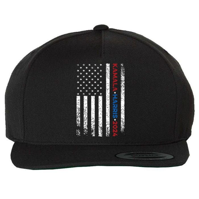 Harris 2024 Kamala Harris 2024 Elections American Flag Wool Snapback Cap