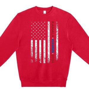 Harris 2024 Kamala Harris 2024 Elections American Flag Premium Crewneck Sweatshirt