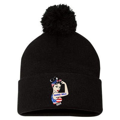 Harriswaltz 2024 Kamalaharris Timwaltz 2024 Pom Pom 12in Knit Beanie