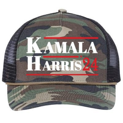 Harris 2024 Kamala Harris 2024 Elections American Flag Retro Rope Trucker Hat Cap