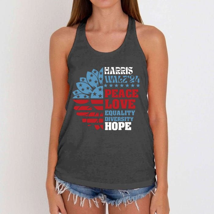 Harriswaltz 2024 Kamalaharris Timwaltz 2024 Women's Knotted Racerback Tank