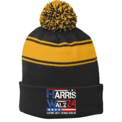 Harriswaltz 2024 Kamalaharris Timwaltz 2024 Stripe Pom Pom Beanie