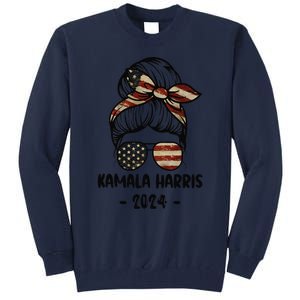 Harris 2024 Kamala Harris 2024 Messy Bun Elections Tall Sweatshirt