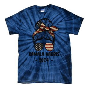 Harris 2024 Kamala Harris 2024 Messy Bun Elections Tie-Dye T-Shirt