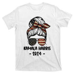 Harris 2024 Kamala Harris 2024 Messy Bun Elections T-Shirt