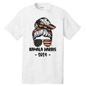 Harris 2024 Kamala Harris 2024 Messy Bun Elections Tall T-Shirt