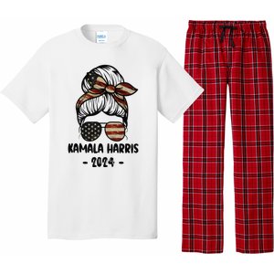 Harris 2024 Kamala Harris 2024 Messy Bun Elections Pajama Set