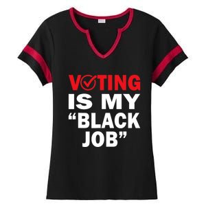 Harriswaltz 2024 Kamalaharris 2024 Timwaltz 2024 Voting Is My Black Job Ladies Halftime Notch Neck Tee