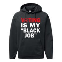 Harriswaltz 2024 Kamalaharris 2024 Timwaltz 2024 Voting Is My Black Job Performance Fleece Hoodie