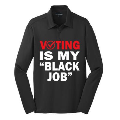 Harriswaltz 2024 Kamalaharris 2024 Timwaltz 2024 Voting Is My Black Job Silk Touch Performance Long Sleeve Polo