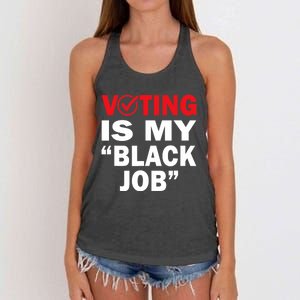 Harriswaltz 2024 Kamalaharris 2024 Timwaltz 2024 Voting Is My Black Job Women's Knotted Racerback Tank