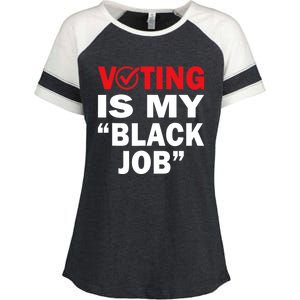 Harriswaltz 2024 Kamalaharris 2024 Timwaltz 2024 Voting Is My Black Job Enza Ladies Jersey Colorblock Tee