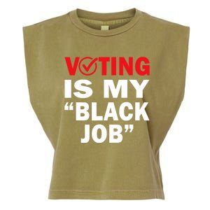 Harriswaltz 2024 Kamalaharris 2024 Timwaltz 2024 Voting Is My Black Job Garment-Dyed Women's Muscle Tee