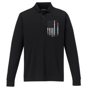 Harris 2024 Kamala Harris 2024 Elections American Flag Performance Long Sleeve Polo